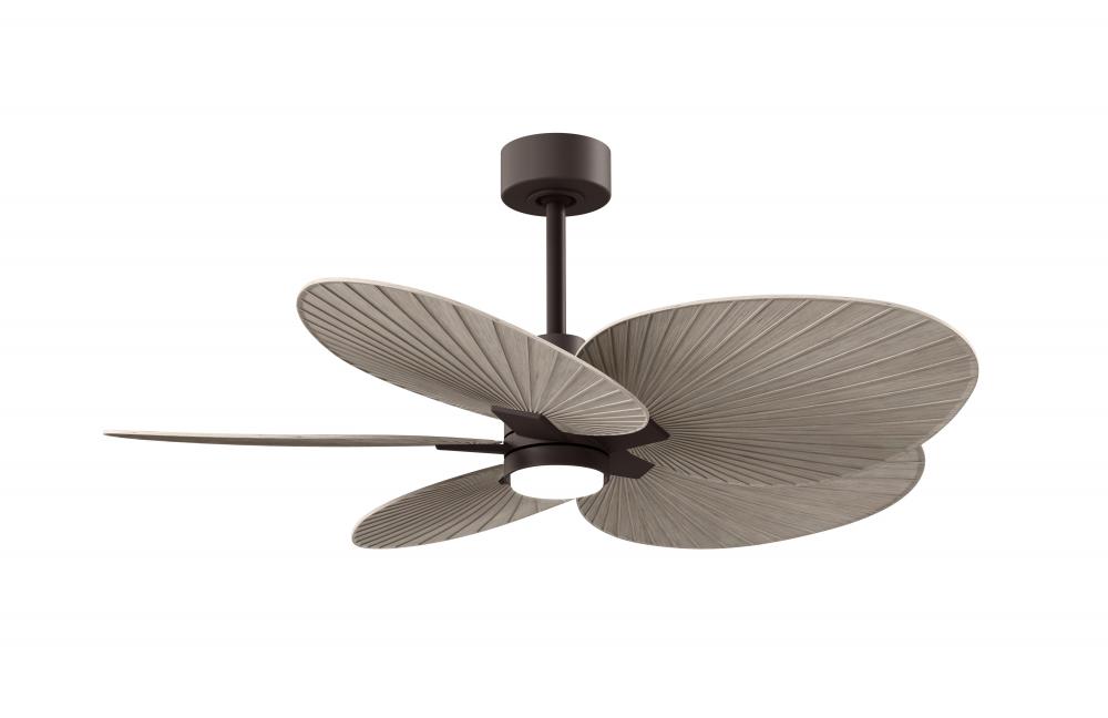Alessandra Tropical-Five Blade Ceiling Fan-5CCT Integrated LED-Textured Bronze Finish