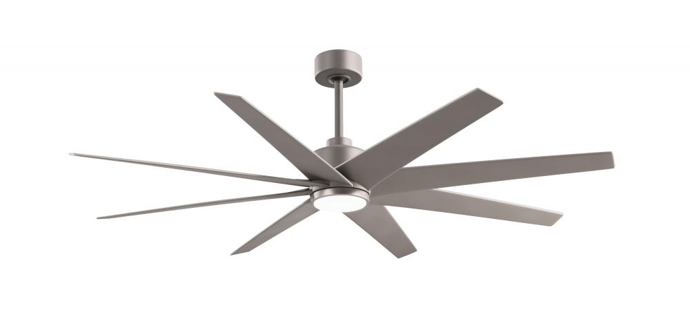 Ariella-Eight Blade Ceiling Fan-5CCT Integrated LED-Brushed Nickel Finish-Brushed Nickel Blades