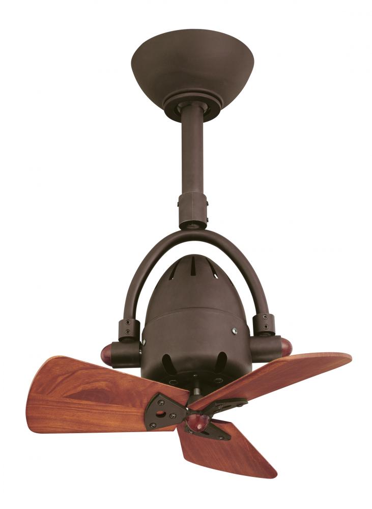 Diane - Oscillating Directional Ceiling Fan - Textured Bronze Finish - Mahogany Tone Blades
