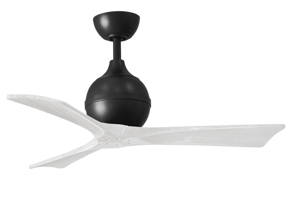 Irene-3 - Three Blade Paddle Fan - 42" - Matte Black Finish - Matte White Blades