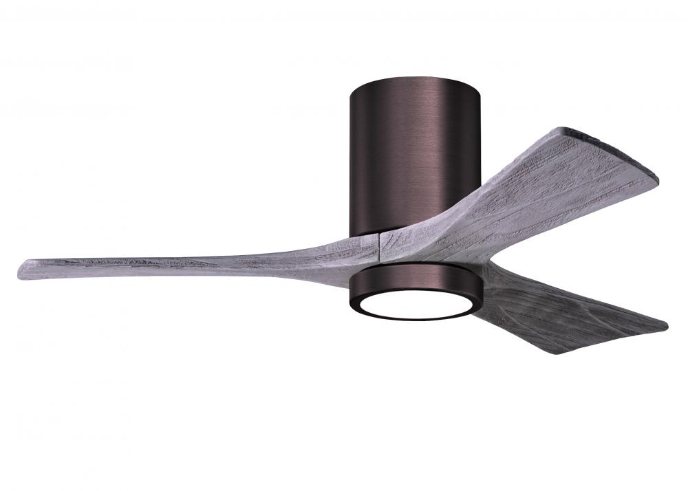 Irene-3HLK-42" Three Blade Flush Mount Paddle Fan-5CCT Integrated LED-Brushed Bronze Finish