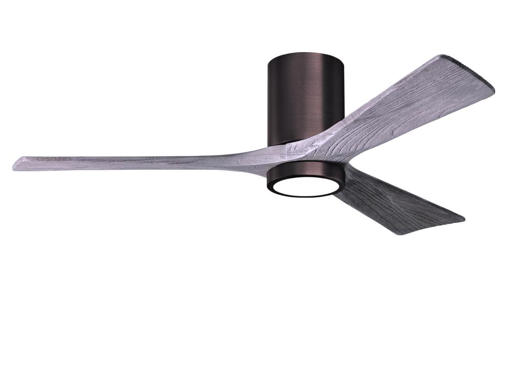 Irene-3HLK-52" Three Blade Flush Mount Paddle Fan-5CCT Integrated LED-Brushed Bronze Finish