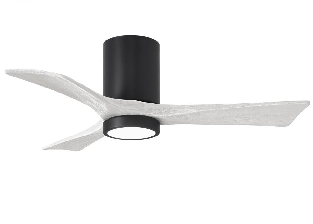 Irene-3HLK-42" Three Blade Flush Mount Paddle Fan-5CCT Integrated LED-Matte Black Finish