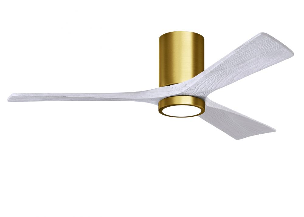 Irene-3HLK-52" Three Blade Flush Mount Paddle Fan-5CCT Integrated LED-Brushed Brass Finish