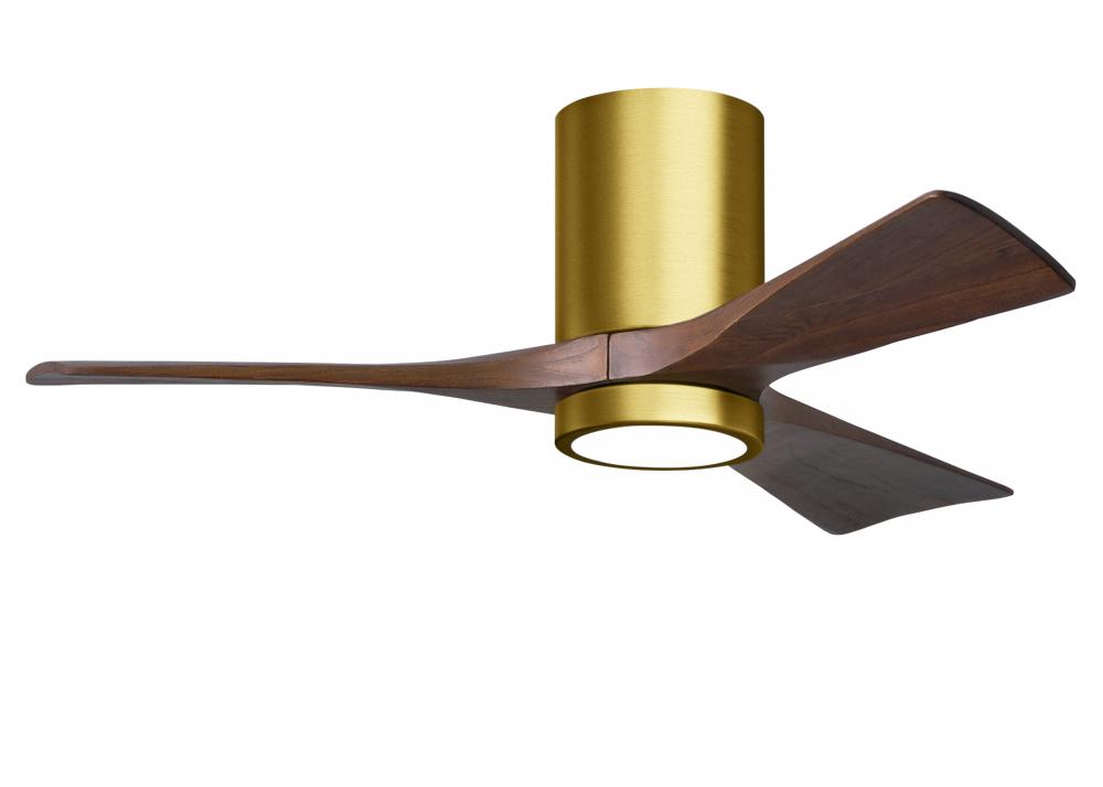 Irene-3HLK-42" Three Blade Flush Mount Paddle Fan-5CCT Integrated LED-Brushed Brass Finish