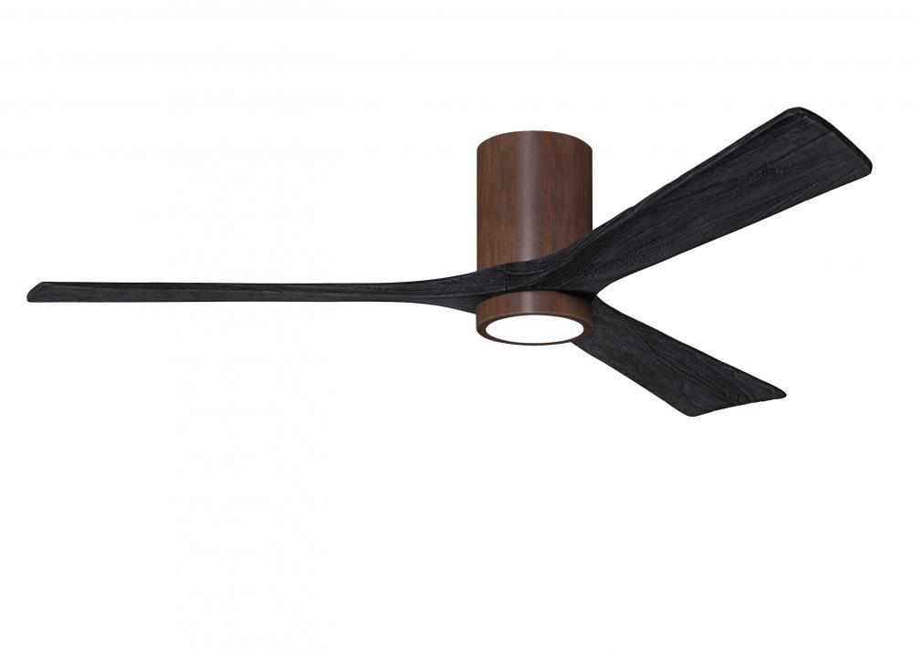 Irene-3HLK-60" Three Blade Flush Mount Paddle Fan-5CCT Integrated LED-Walnut Tone Finish