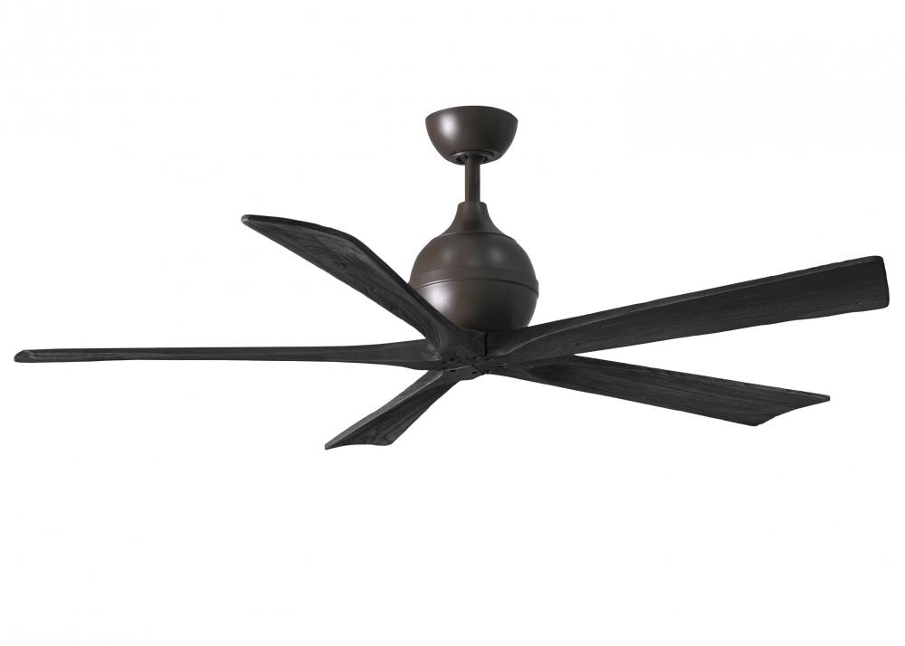 Irene-5 - 60" Five Blade Paddle Fan - Textured Bronze Finish - Matte Black Blades