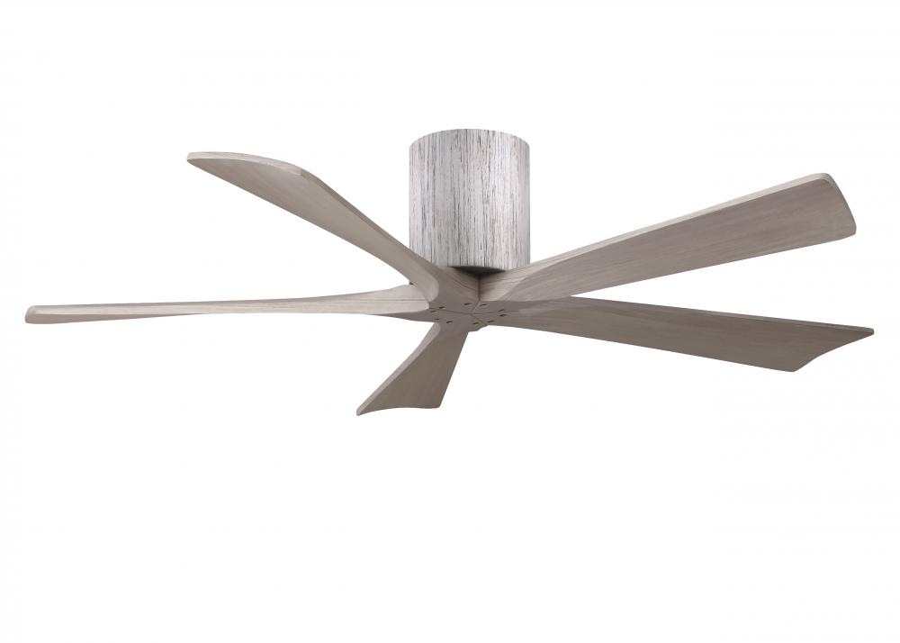 Irene-5H - 52" Five Blade Flush Mount Paddle Fan - Barn Wood Tone Finish - Gray Ash Tone Blades