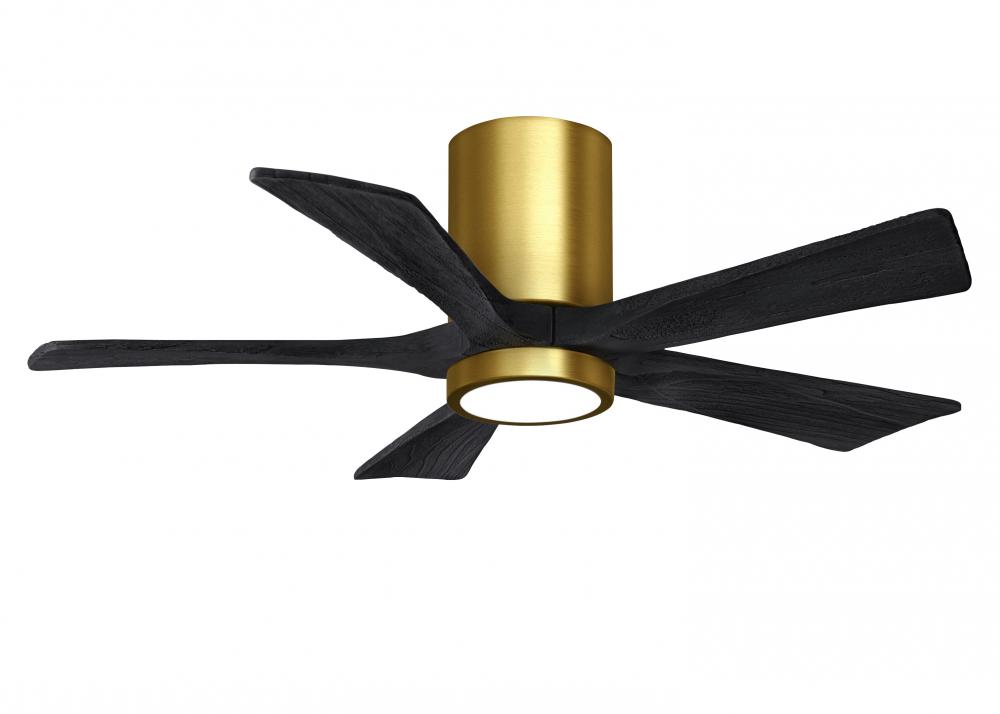 Irene-5HLK-42" Five Blade Flush Mount Paddle Fan-5CCT Integrated LED-Brushed Brass Finish