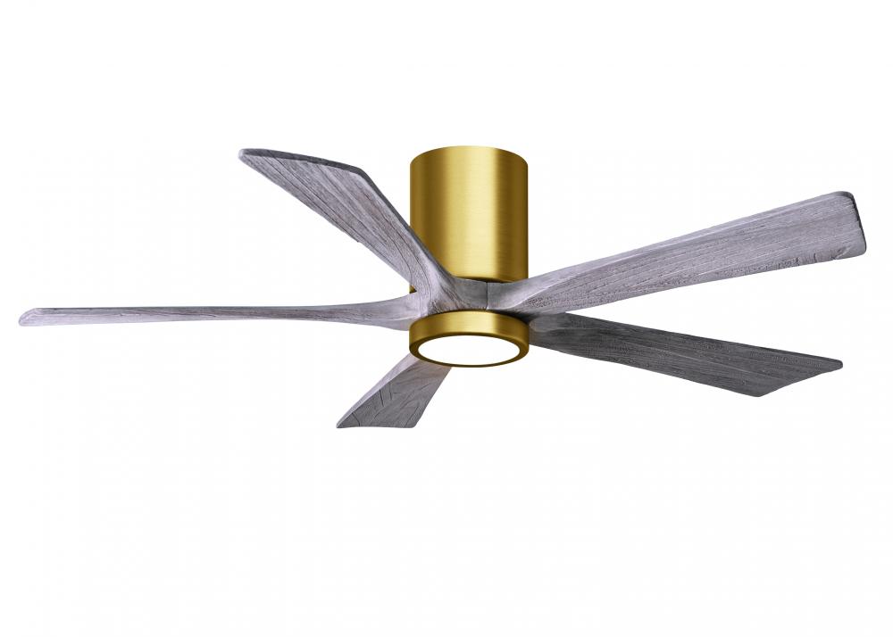 Irene-5HLK-52" Five Blade Flush Mount Paddle Fan-5CCT Integrated LED-Brushed Brass Finish