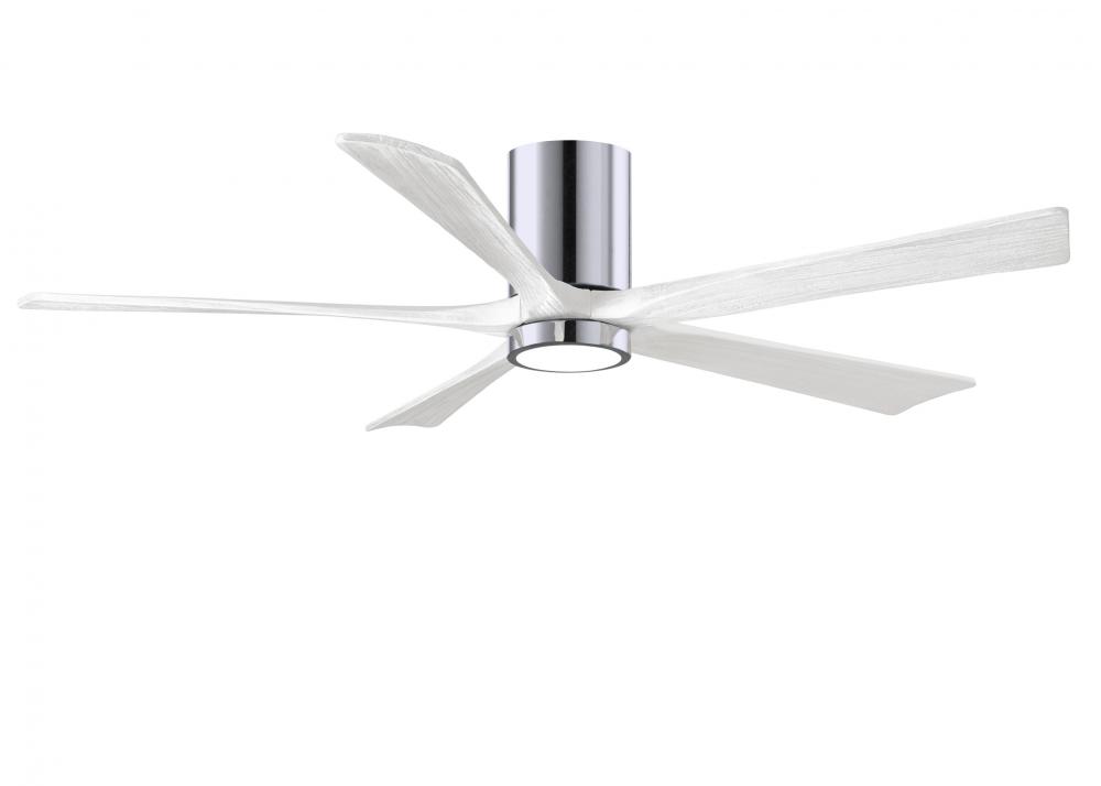 Irene-5HLK - 60" Five Blade Flush Mount Paddle Fan - 5CCT Integrated LED - Polished Chrome Finis