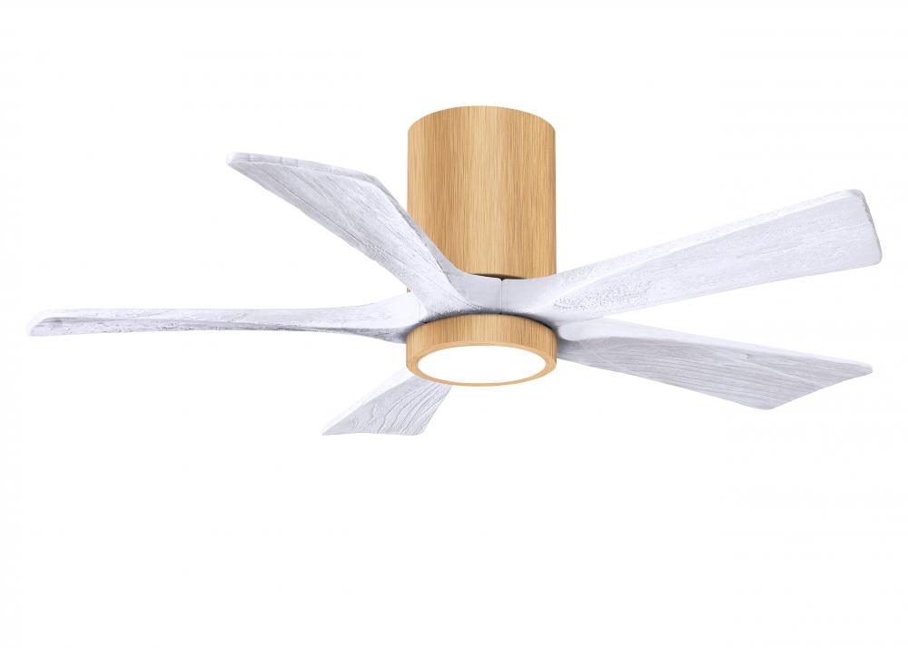 Irene-5HLK-42" Five Blade Flush Mount Paddle Fan-5CCT Integrated LED-Light Maple Tone Finish