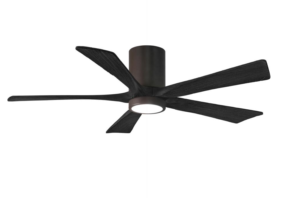 Irene-5HLK - 52&#34; Five Blade Flush Mount Paddle Fan - 5CCT Integrated LED - Textured Bronze Finis