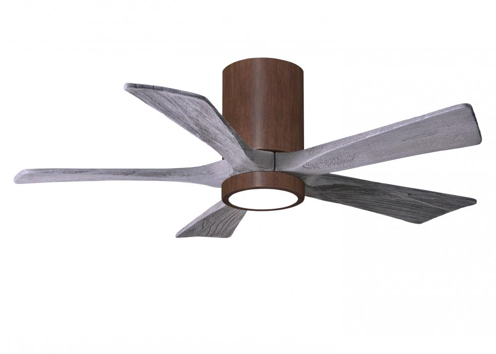 Irene-5HLK-42" Five Blade Flush Mount Paddle Fan-5CCT Integrated LED-Walnut Tone Finish