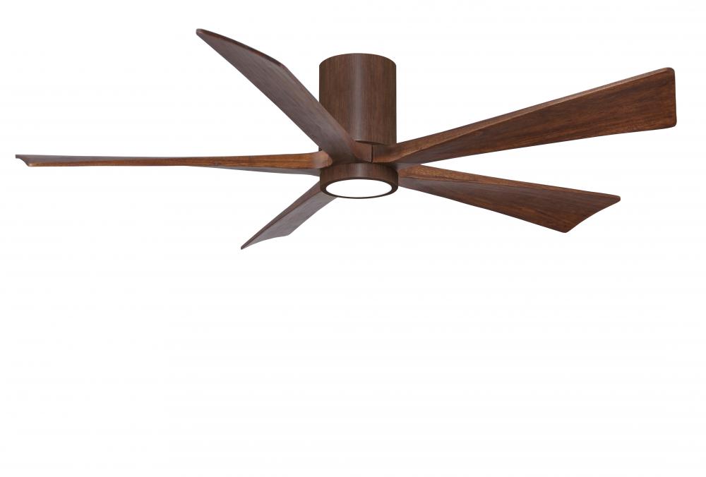 Irene-5HLK-60" Five Blade Flush Mount Paddle Fan-5CCT Integrated LED-Walnut Tone Finish