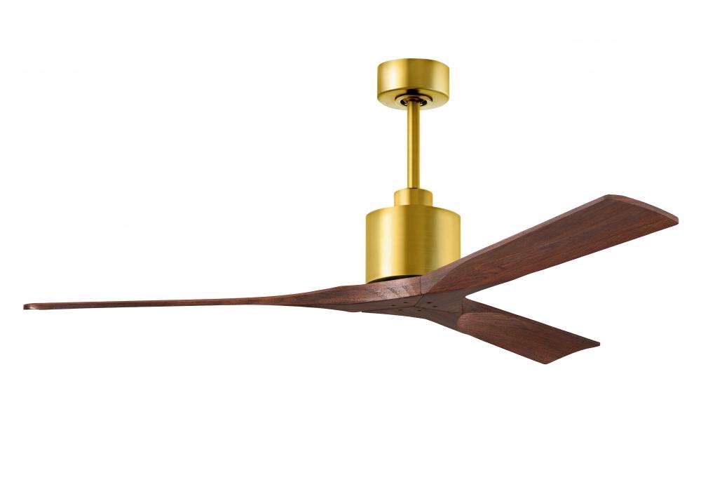 Nan - 60" Ceiling Fan - Brushed Brass Finish - Walnut Tone Blades