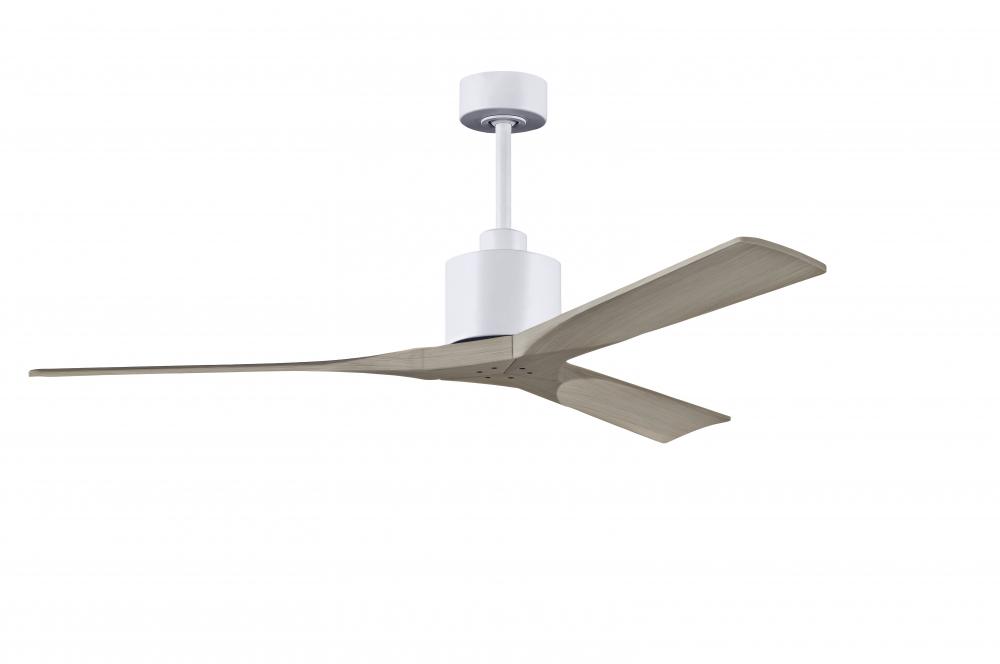 Nan - 60" Ceiling Fan - Matte White Finish - Gray Ash Tone Blades