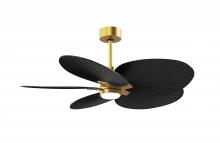 Matthews Fan Company AKTPLK-BRBR-BK - Alessandra Tropical-Five Blade Ceiling Fan-5CCT Integrated LED-Brushed Brass Finish