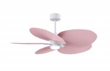Matthews Fan Company AKTPLK-MWH-PI - Alessandra Tropical-Five Blade Ceiling Fan-5CCT Integrated LED-Matte White Finish-Light Pink Blades