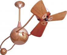 Matthews Fan Company B2K-CP-WD - Brisa 2000 - Rotational Ceiling Fan - Polished Copper Finish - Mahogany Tone Blades