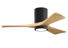 Matthews Fan Company IR3HLK-BK-LM-42 - Irene-3HLK-42" Three Blade Flush Mount Paddle Fan-5CCT Integrated LED-Matte Black Finish