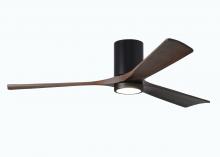 Matthews Fan Company IR3HLK-BK-WA-60 - Irene-3HLK-60" Three Blade Flush Mount Paddle Fan-5CCT Integrated LED-Matte Black Finish