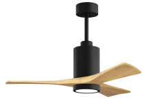 Matthews Fan Company PA3-BK-LM-42 - Patricia-3-42" Three Blade Ceiling Fan-5CCT Integrated LED-Matte Black Finish