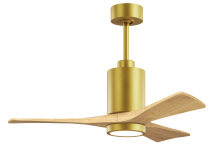 Matthews Fan Company PA3-BRBR-LM-42 - Patricia-3 - 42" Three Blade Ceiling Fan - 5CCT Integrated LED - Brushed Brass Finish
