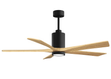 Matthews Fan Company PA5-BK-LM-60 - Patricia-5 - 60" Five Blade Ceiling Fan - 5CCT Integrated LED - Matte Black Finish