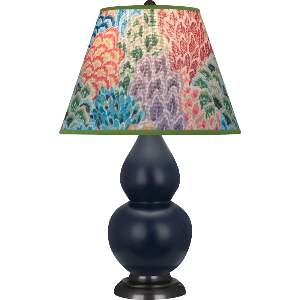 Matte Midnight Blue Small Double Gourd Accent Lamp
