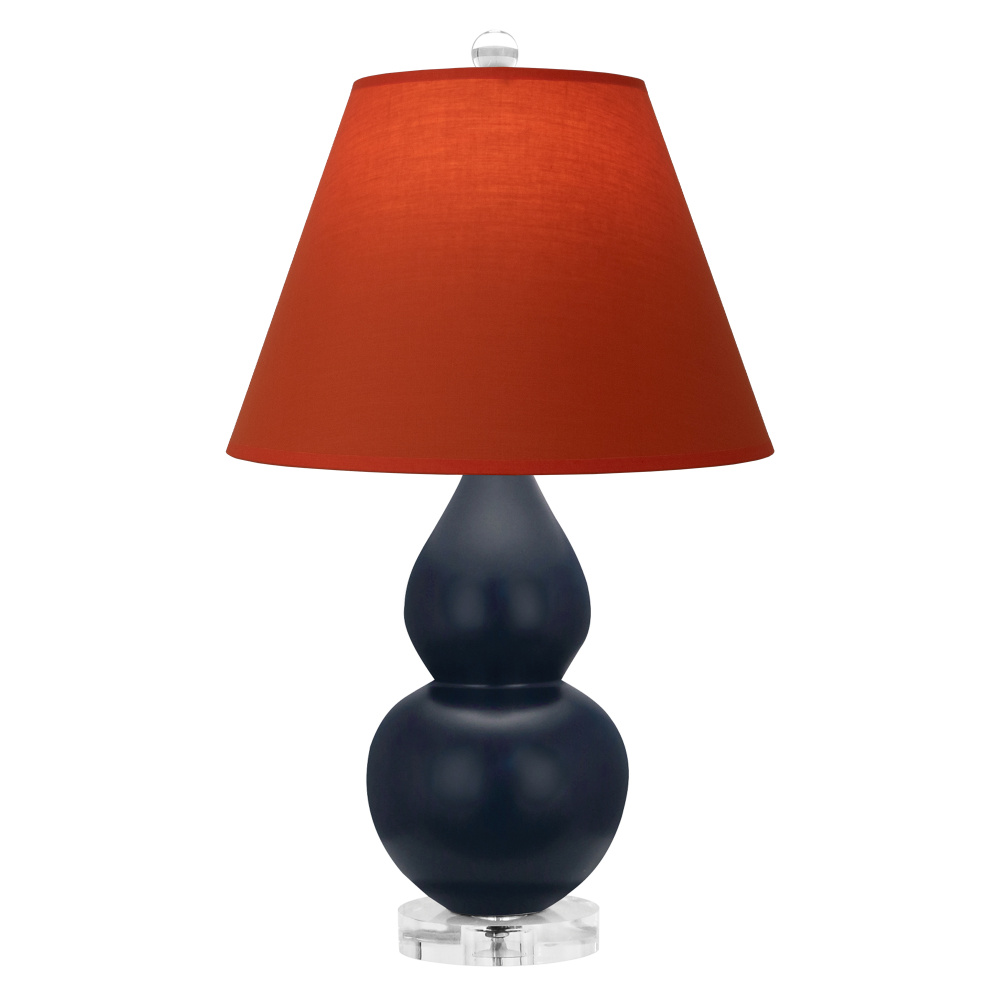 Matte Midnight Blue Small Double Gourd Accent Lamp