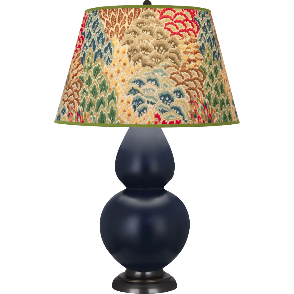 Matte Midnight Blue Double Gourd Table Lamp