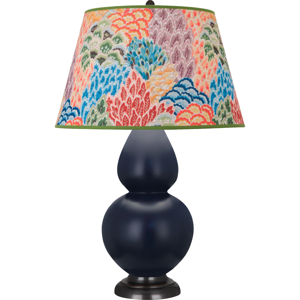Matte Midnight Blue Double Gourd Table Lamp