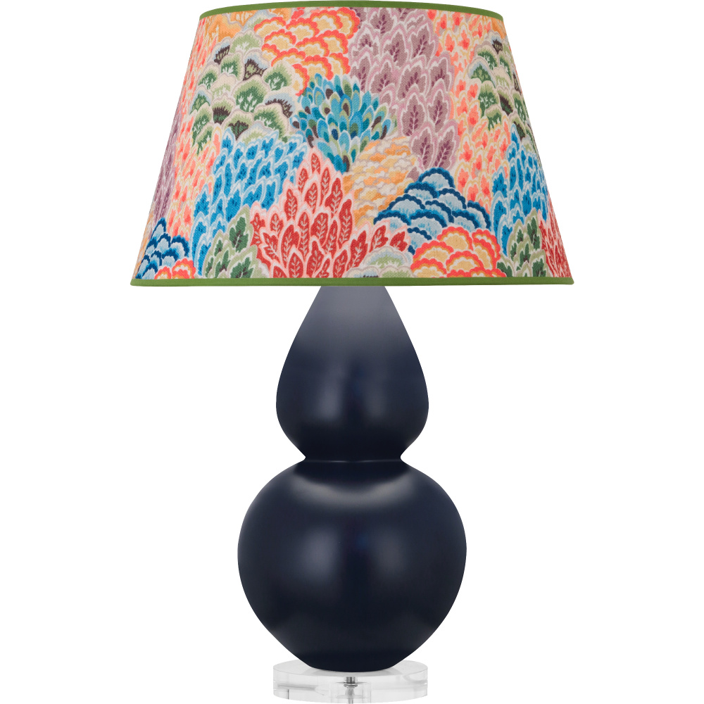 Matte Midnight Blue Double Gourd Table Lamp