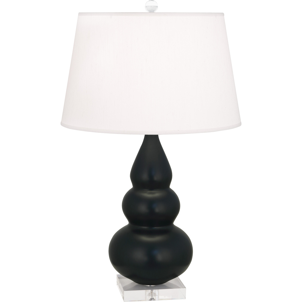 Matte Obsidian Small Triple Gourd Accent Lamp
