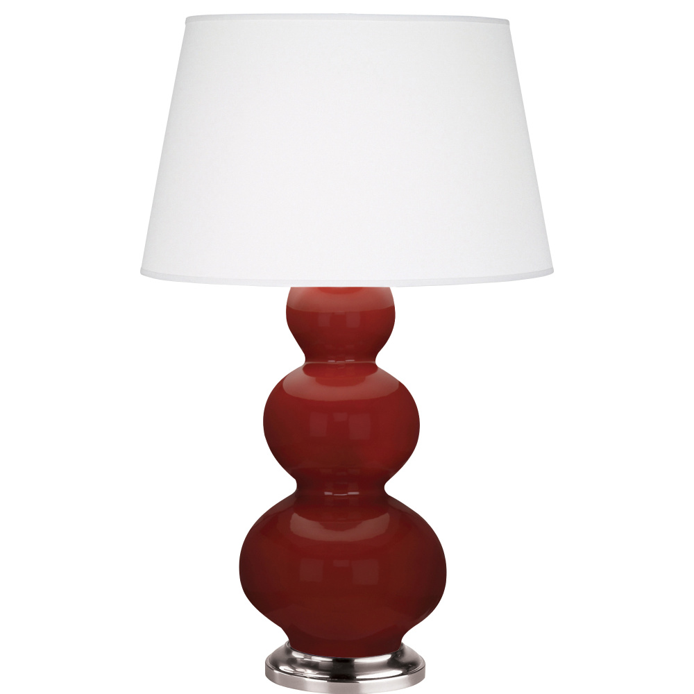 Oxblood Triple Gourd Table Lamp