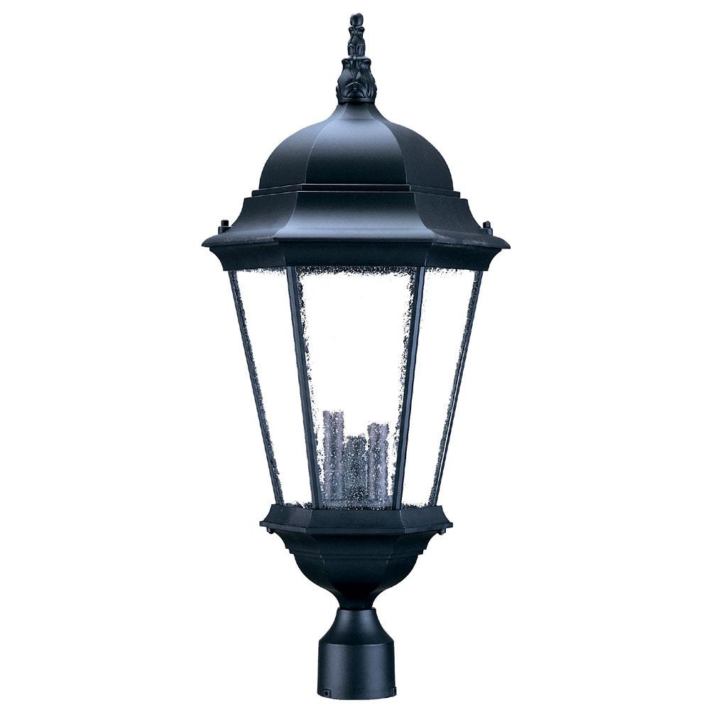 Richmond Collection Post-Mount 3-Light Outdoor Matte Black Light Fixture
