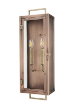 Acclaim Lighting 1011CP - 24 in. 2-Light Antique Copper With Brass accents Outdoor Wall Lantern With Clear Glass Panes