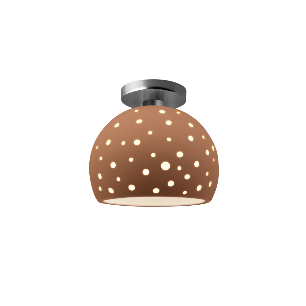 Perforated Small Globe LED Semi-Flush