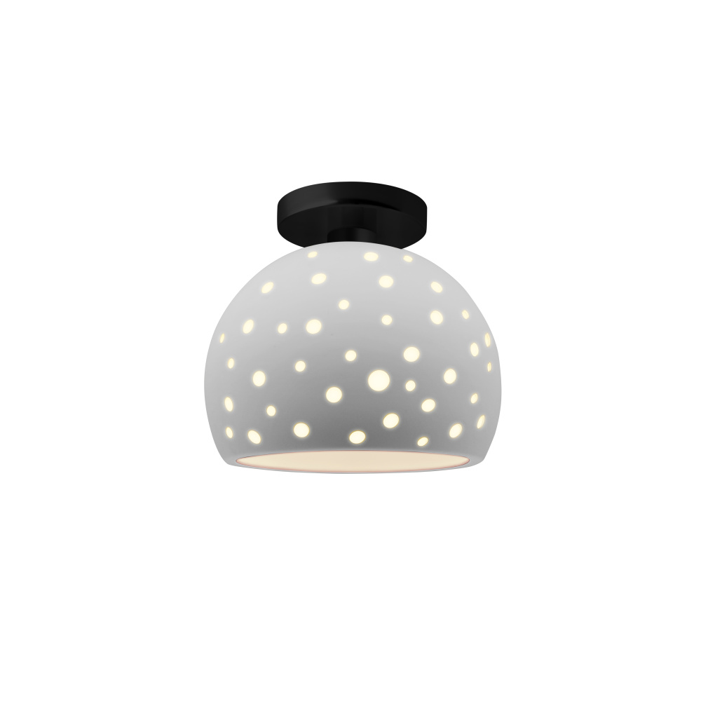 Perforated Small Globe LED Semi-Flush