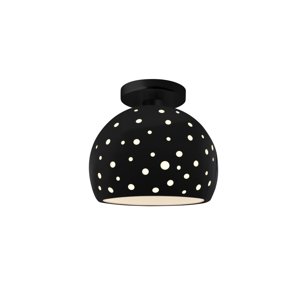 Perforated Small Globe LED Semi-Flush