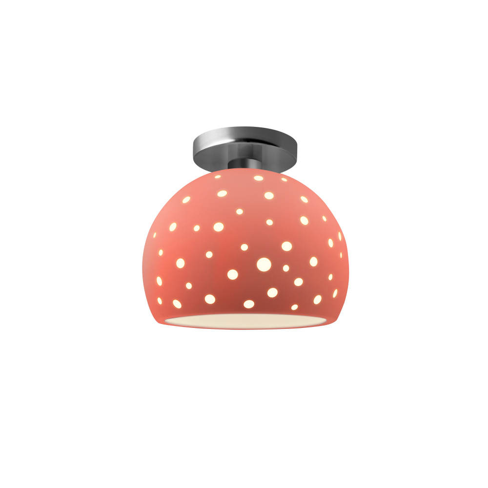 Perforated Small Globe LED Semi-Flush