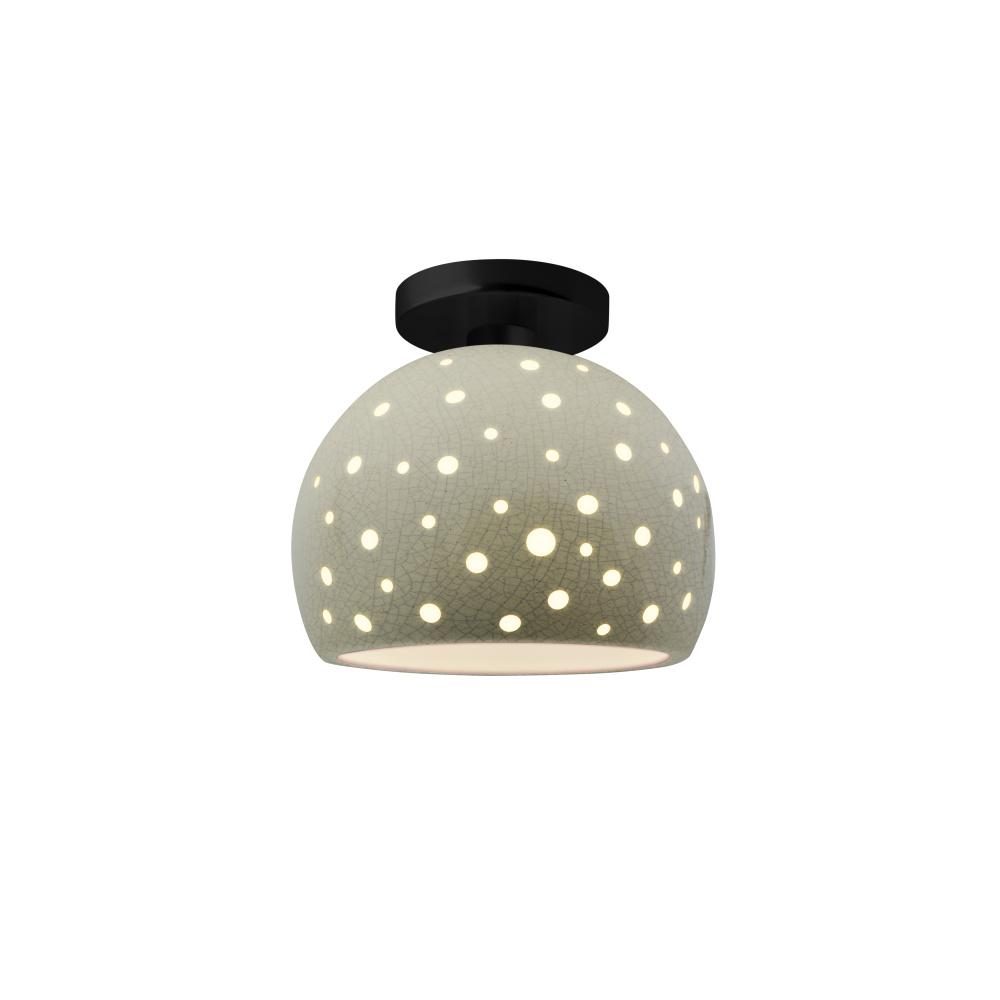 Perforated Small Globe LED Semi-Flush