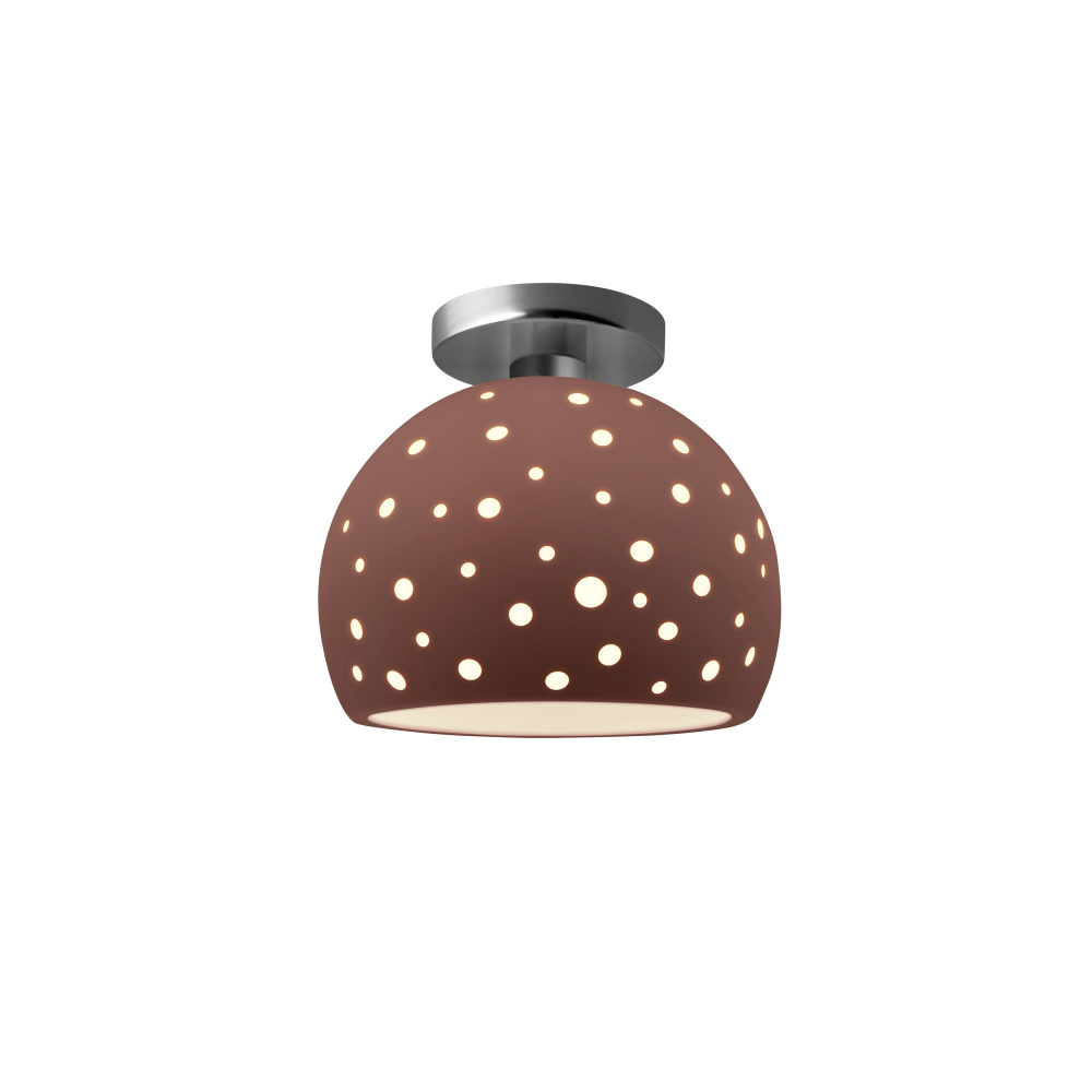 Perforated Small Globe LED Semi-Flush