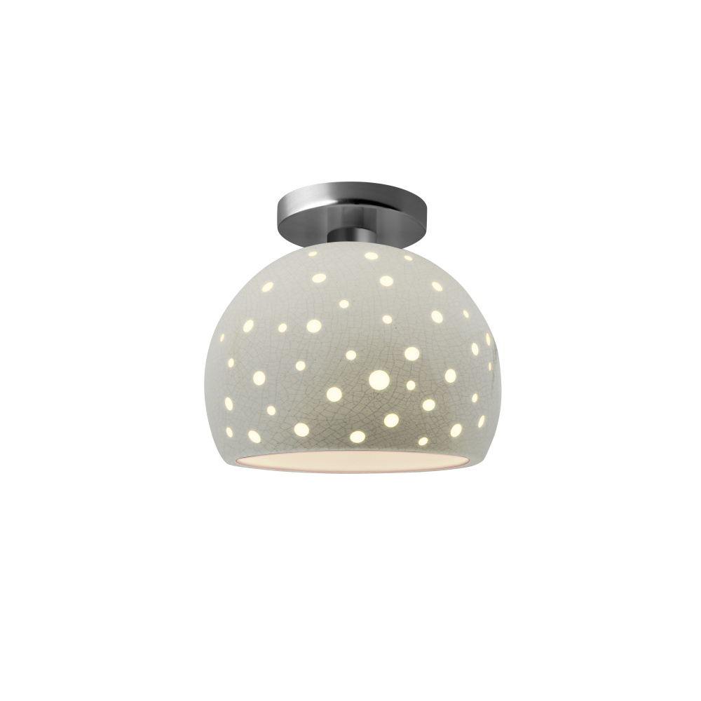 Perforated Small Globe LED Semi-Flush