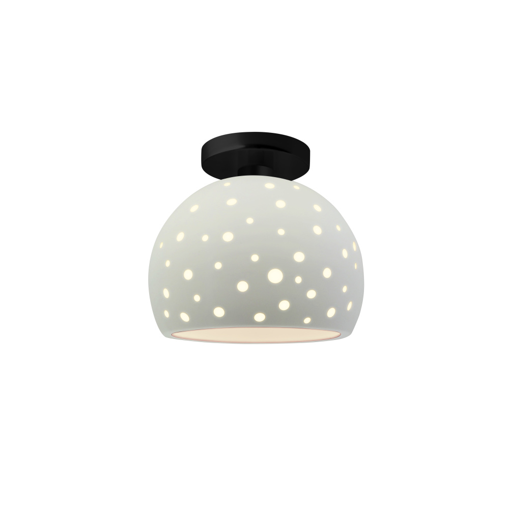 Perforated Small Globe LED Semi-Flush