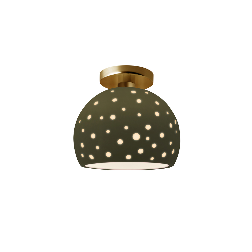 Perforated Small Globe LED Semi-Flush