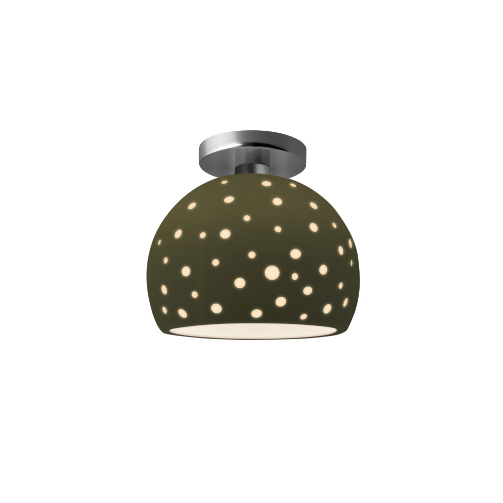 Perforated Small Globe LED Semi-Flush