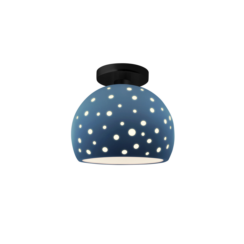 Perforated Small Globe LED Semi-Flush