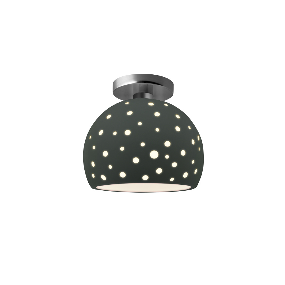 Perforated Small Globe LED Semi-Flush